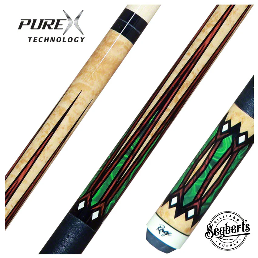 Rage Cocobolo with Green Graphic Pool Cue - RG215