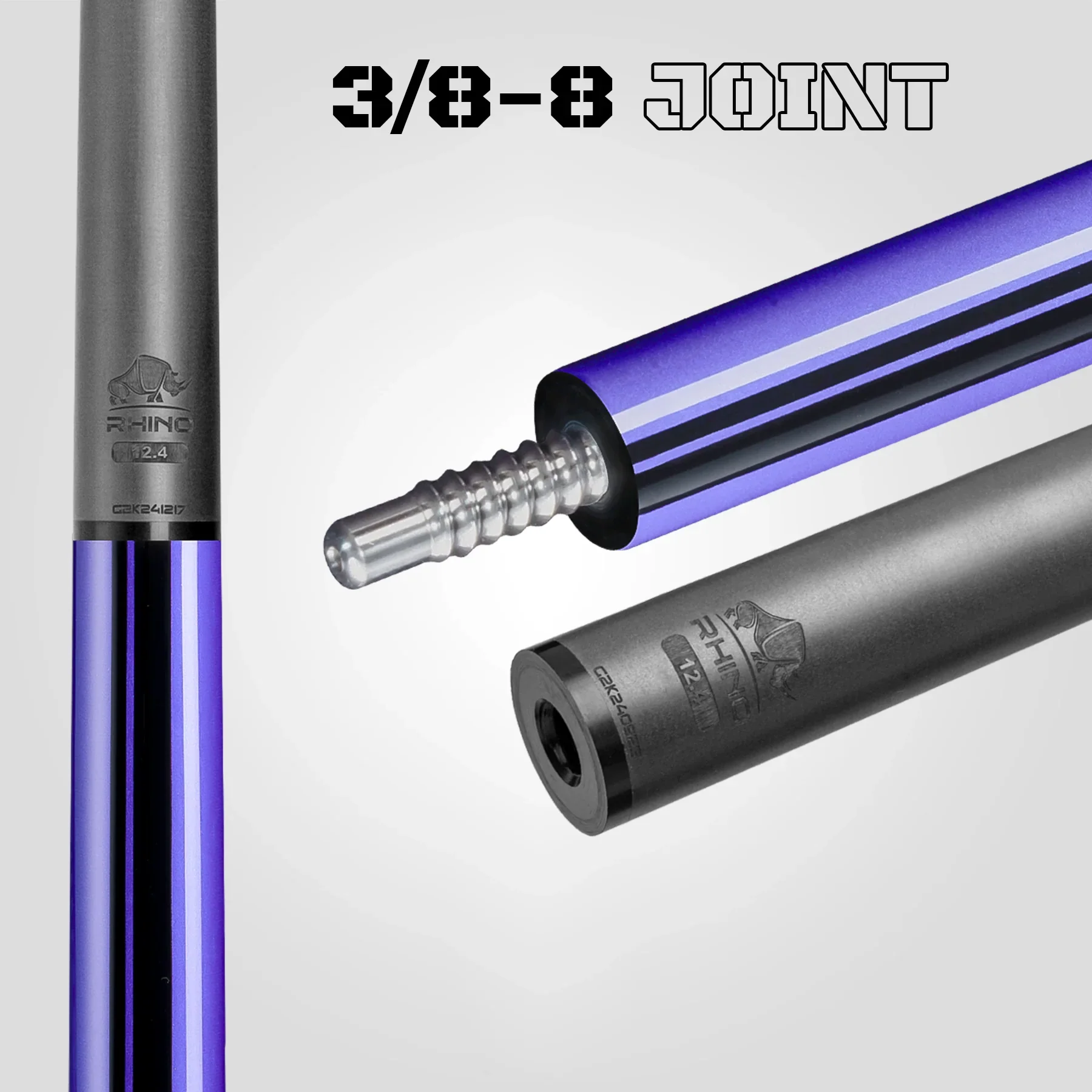 Rhino Nebula 2 Amethyst Purple Carbon Pool Cue with Sports Wrap - Image 10