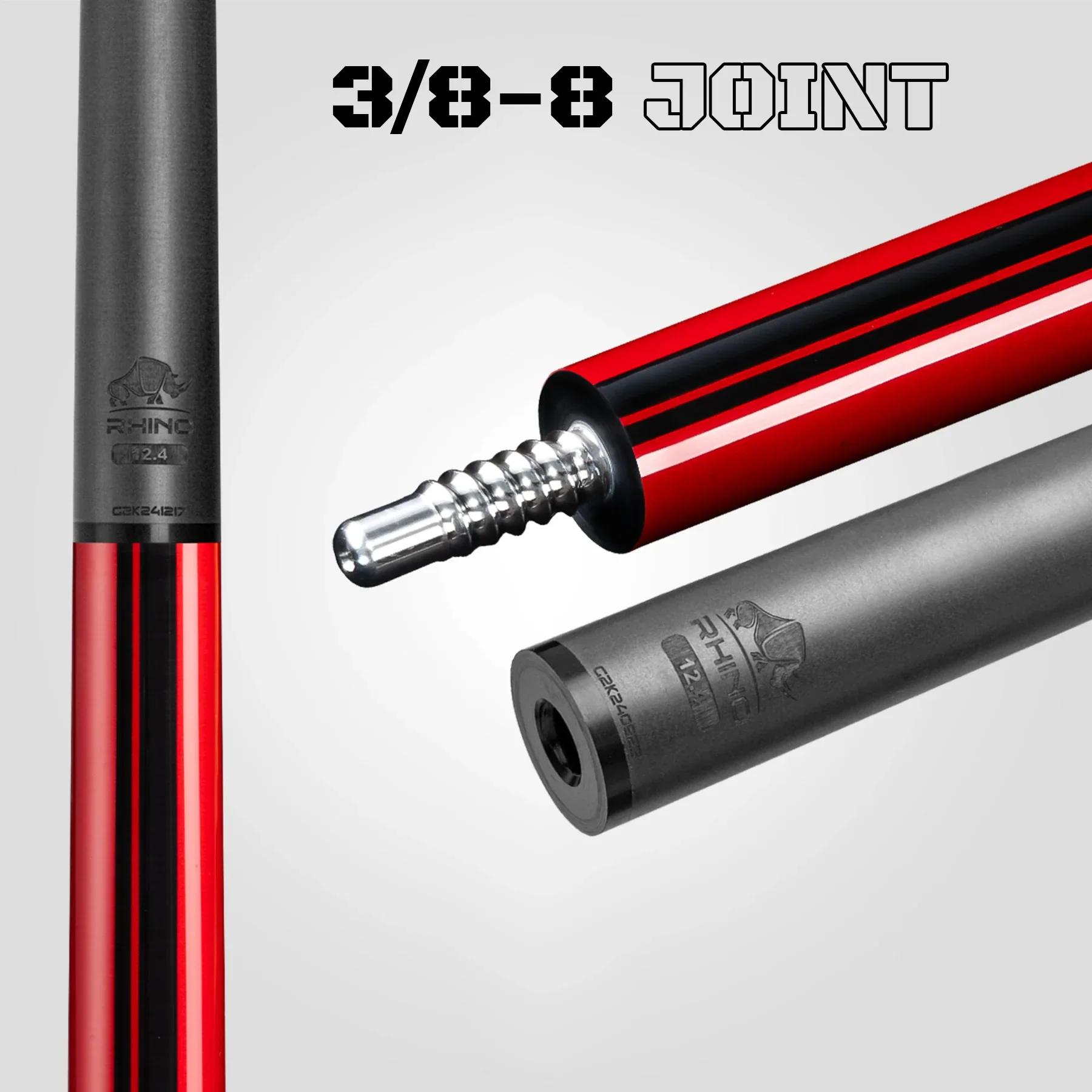 Rhino Nebula 2 Crimson Red Carbon Pool Cue with Sports Wrap - Image 10