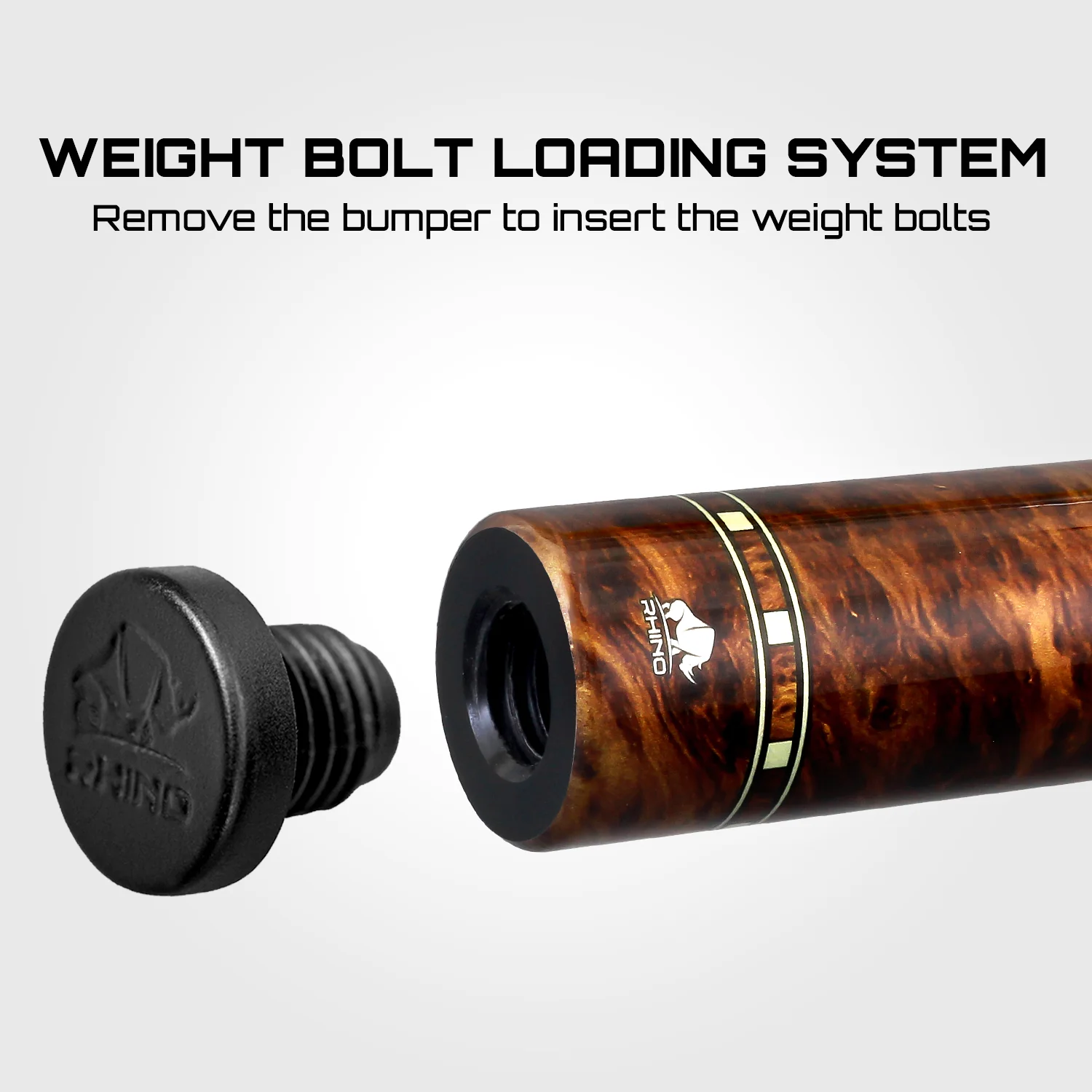 Rhino G-W Series Thuya Graphic Carbon Pool Cue with Embossed Leather Wrap - DIS - Image 2