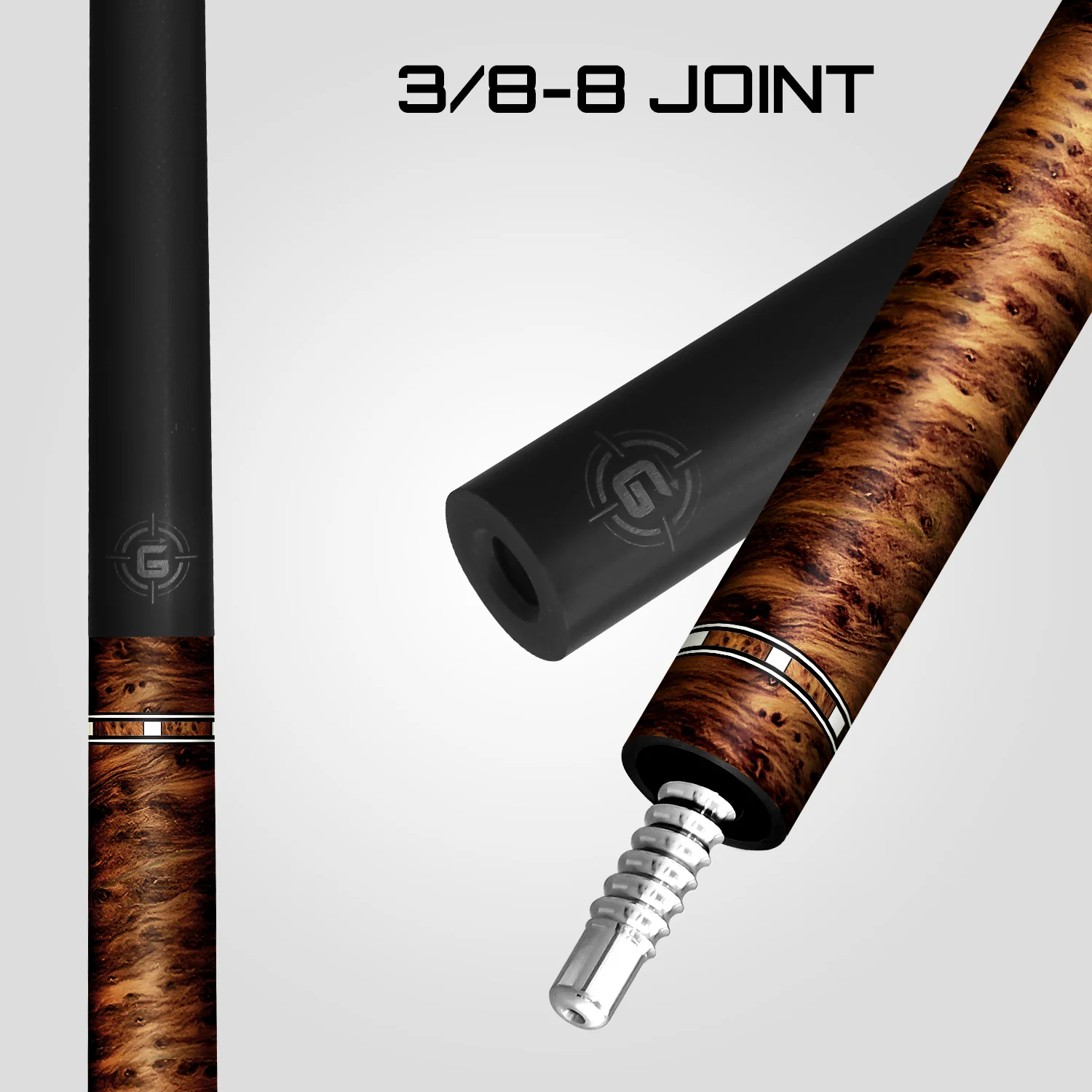 Rhino G-W Series Thuya Graphic Carbon Pool Cue with Embossed Leather Wrap - DIS - Image 5