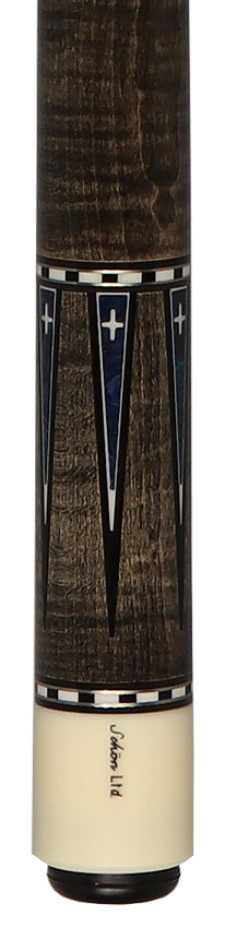 Schon Pool Cue - Grey Stain with Blue Points - LTD2300-3GREY - Image 2