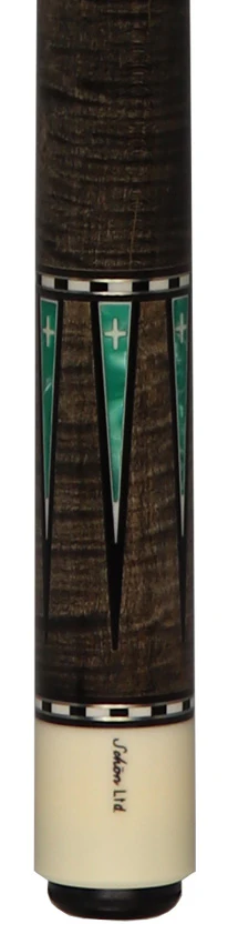 Schon Pool Cue - Grey Stain with Teal Points - LTD2300-4GREY - Image 2