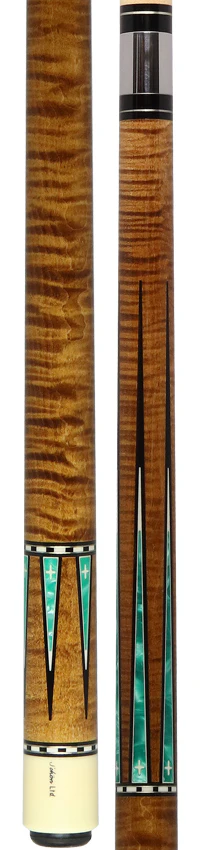 Schon Pool Cue - Dark Stain with Teal Points - LTD2300-4DS - Image 5