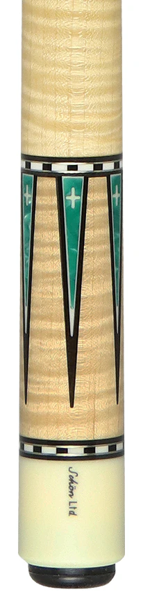 Schon Pool Cue - Light Stain with Teal Points - LTD2300-4LS - Image 4