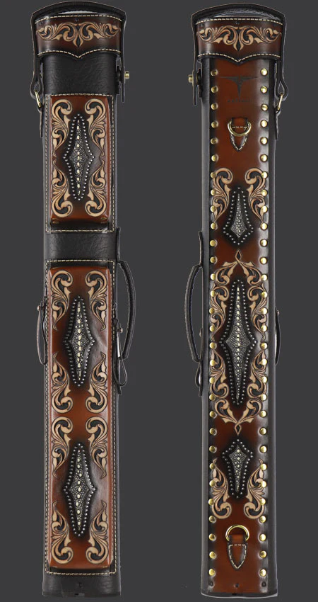 Volturi Custom Venice Black/Tan 4x8 Hard Pool Cue Case - VCVS4X8BLKTAN - Image 2