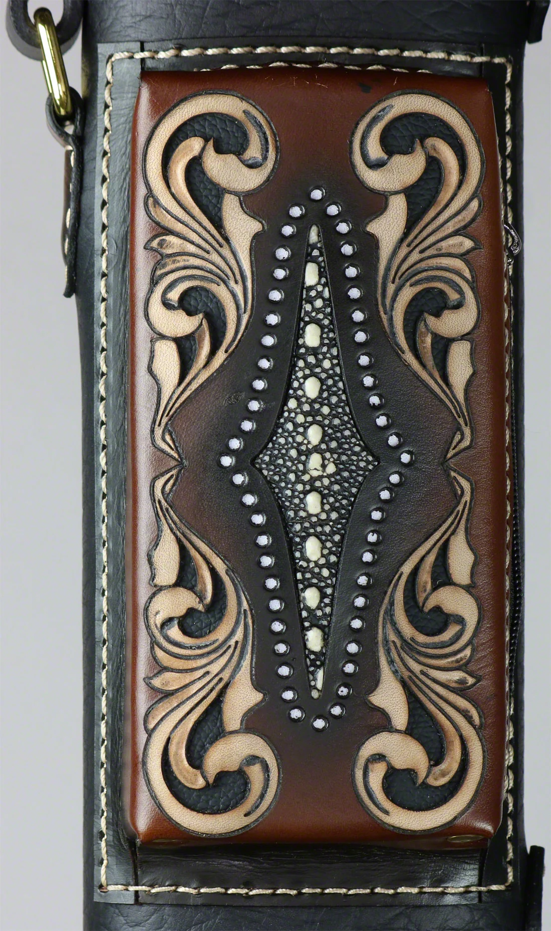 Volturi Custom Venice Black/Tan 4x8 Hard Pool Cue Case - VCVS4X8BLKTAN - Image 3
