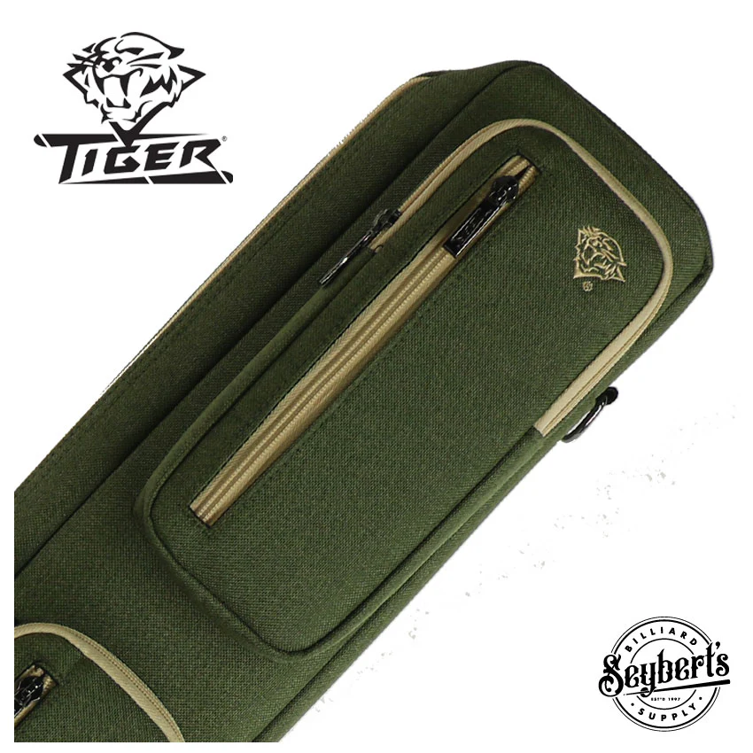Tiger Canvas Green/Tan Soft Pool Cue Case