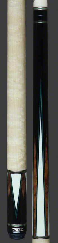 Tiger High Performance Series Cue - Curly Handle W/ Green Veneers - HD-5NG - Image 2
