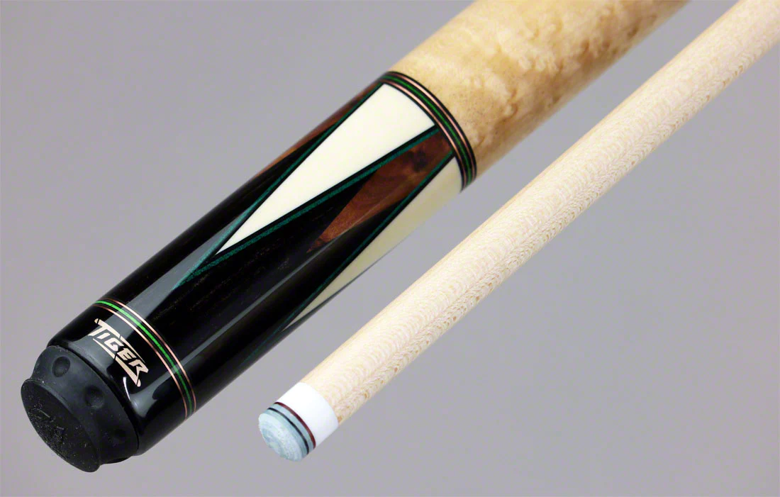 Tiger High Performance Series Cue - Curly Handle W/ Green Veneers - HD-5NG - Image 5
