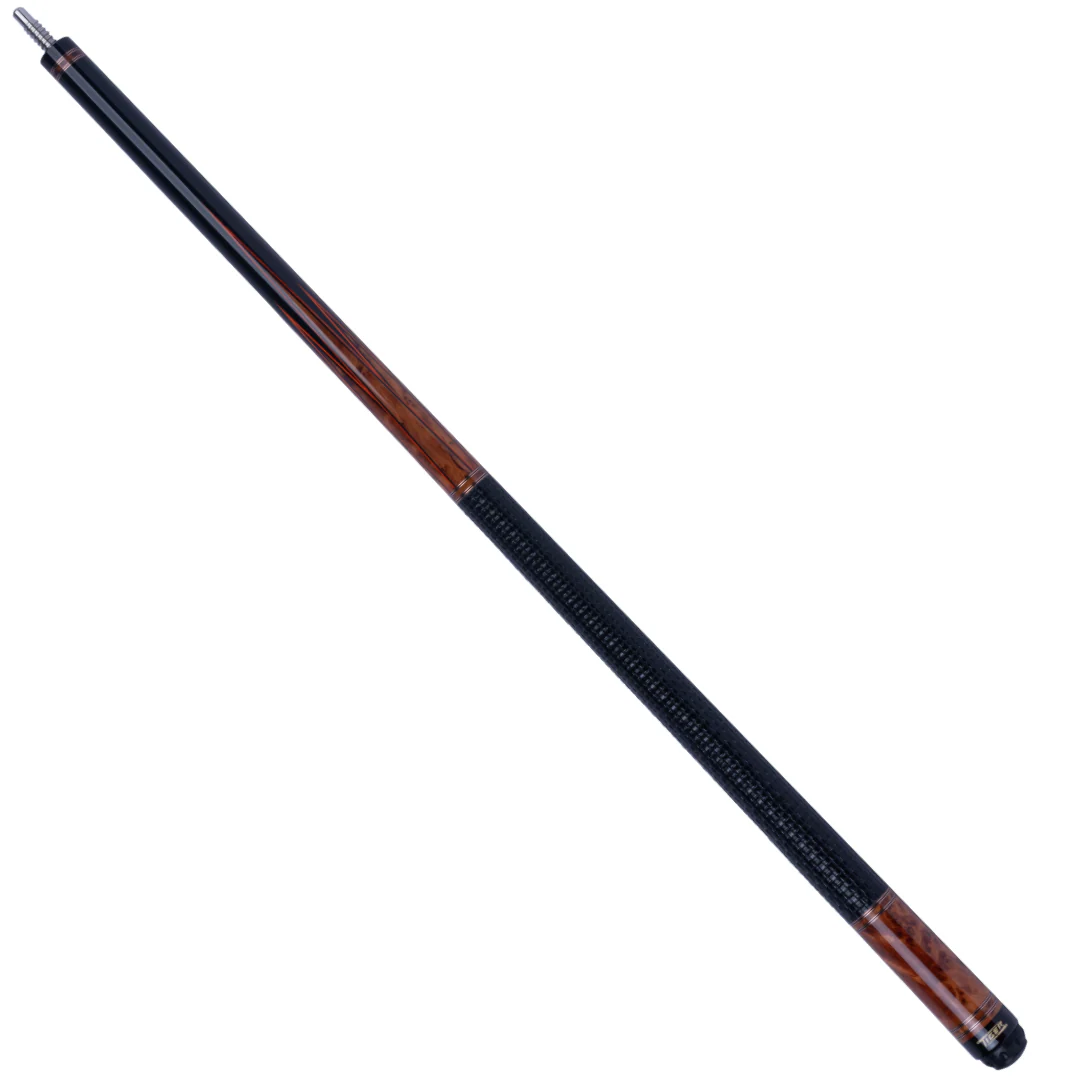 Tiger LX8 Ebony and Amboyna Burl Pool Cue with Leather Weave Wrap - Image 2