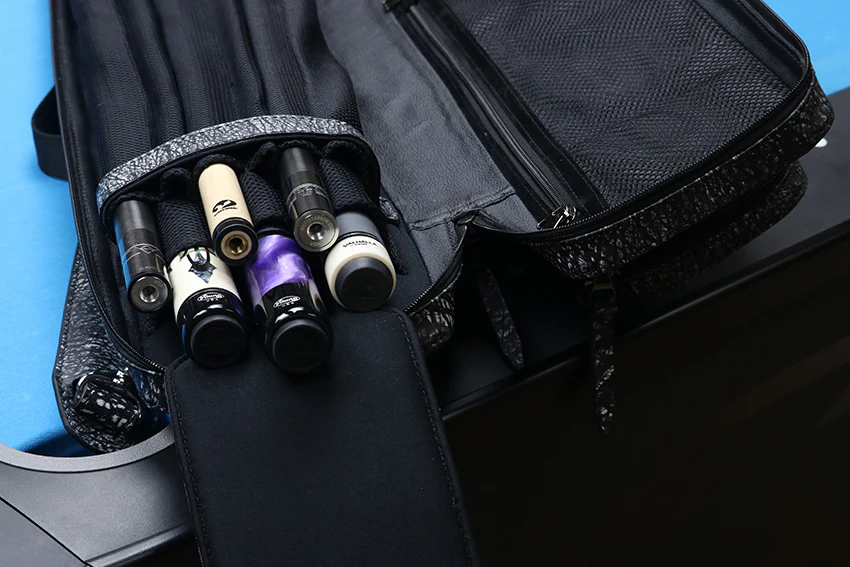 Triple 60 Margaret Styer Limited Edition 3x6 Custom Two-Tone Black/White Leather Butterfly Soft Cue Case - Image 5
