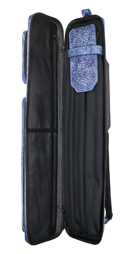 Triple 60 Margaret Styer Limited Edition 3x6 Custom Two-Tone Blue/White Leather Butterfly Soft Cue Case - Image 3