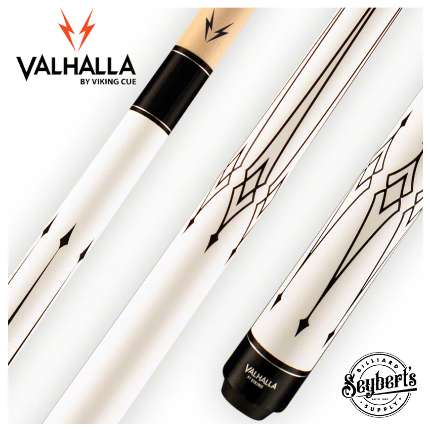 Valhalla Series VA221 White 12 Point Transfers High & Low Graphic Pool Cue