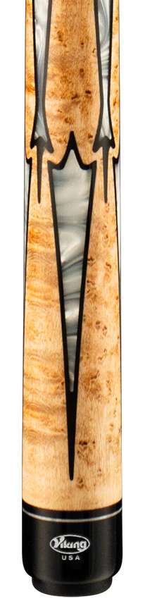 Viking Motore Series Play Cue Khaki-Stained Birdseye Maple with 40 Black and White Premium Pearl Inlays - MT0804 - Image 2