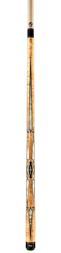 Viking Motore Series Play Cue Khaki-Stained Birdseye Maple with 40 Black and White Premium Pearl Inlays - MT0804 - Image 4