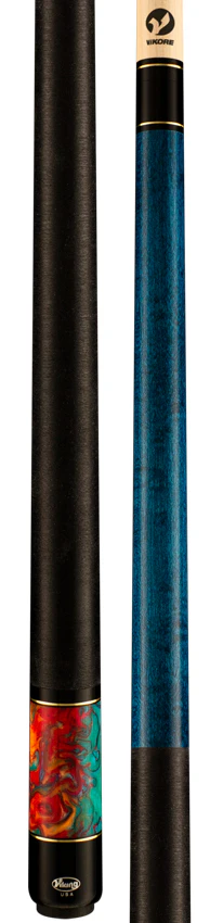 Viking Bedlam Series Teal-Stained Maple with Aqua Fire Pearl Play Cue - - BE0108 - Image 3