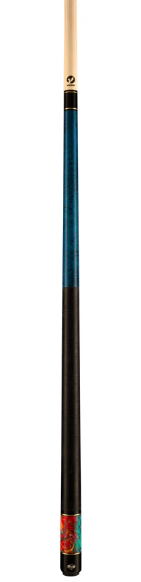 Viking Bedlam Series Teal-Stained Maple with Aqua Fire Pearl Play Cue - - BE0108 - Image 4
