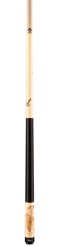 Viking De-Cues Series Khaki-Stained Maple with Fire Branded Eagle Play Cue - DE0400 - Image 4