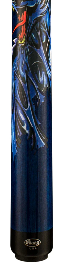Viking De-Cues Series Blue Stained Northwood Maple with Blue Dragon Play Cue - - DE0507 - Image 2