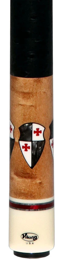 Viking Defender Series Maple with Smoke Sword Points and Shield Inlays Pool Cue - DF0804 - Image 2