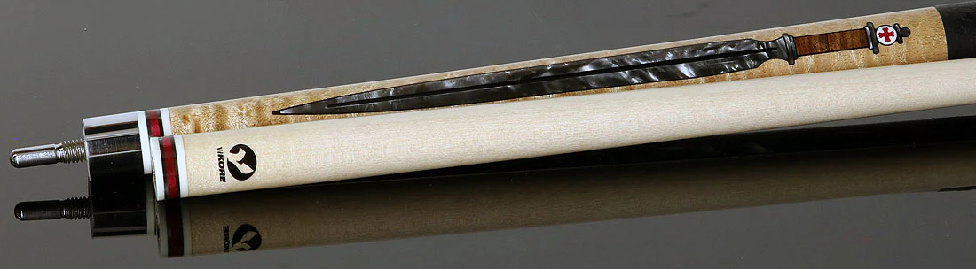 Viking Defender Series Maple with Smoke Sword Points and Shield Inlays Pool Cue - DF0804 - Image 4