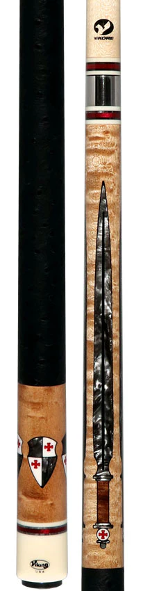 Viking Defender Series Maple with Smoke Sword Points and Shield Inlays Pool Cue - DF0804 - Image 5