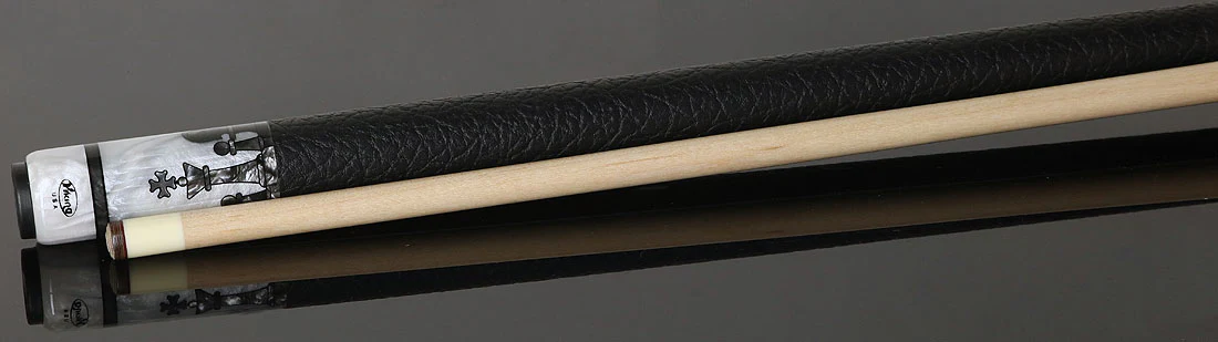 Viking Defender Series Smoke Gray with White Pearl Points and Smoke Pearl Chess Inlays Pool Cue - DF1211 - Image 3