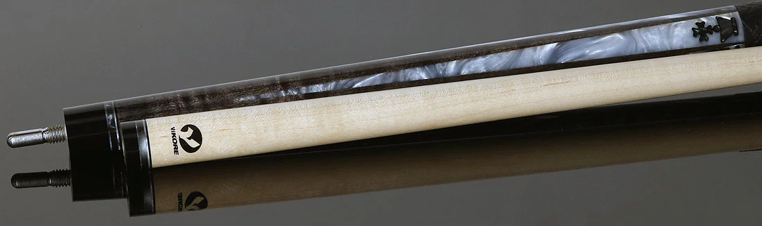 Viking Defender Series Smoke Gray with White Pearl Points and Smoke Pearl Chess Inlays Pool Cue - DF1211 - Image 4