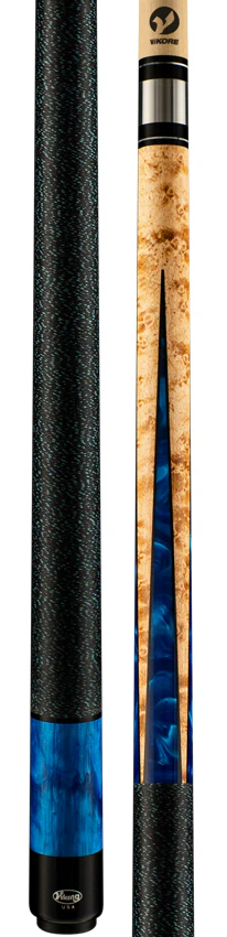 Viking Helix Series Khaki-Stained Birdseye Maple with Black and Blue Premium Pearl Play Cue - HL0304 - Image 3