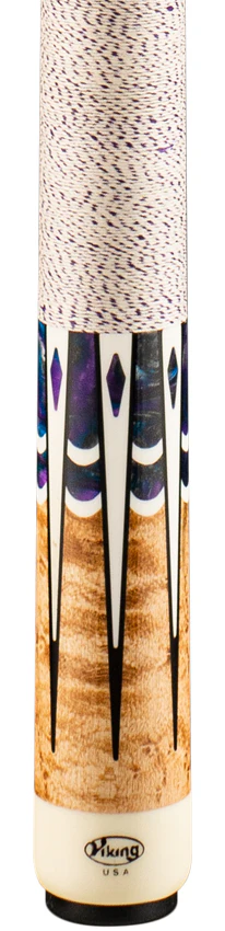 Viking Impero Series Khaki-Stained Birdseye Maple with Blue Dream, White and Black Inlays Play Cue - IM0804 - Image 2
