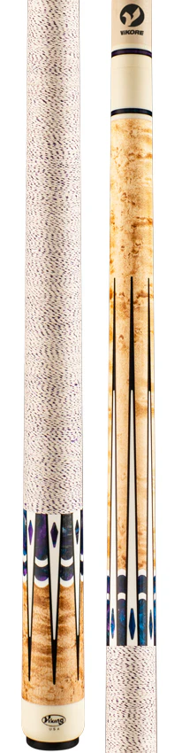 Viking Impero Series Khaki-Stained Birdseye Maple with Blue Dream, White and Black Inlays Play Cue - IM0804 - Image 3