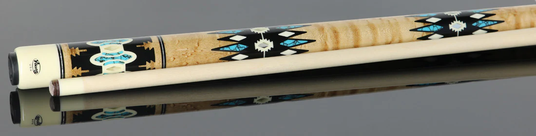 Viking Limited Edition Two-Feather Highly Figured Birdseye Maple Pool Cue - New Design - Image 3