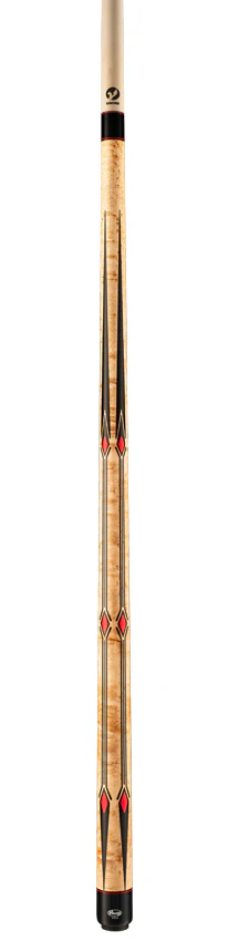 Viking Motore Series Khaki-Stained Birdseye Maple with 65 Black and Red Inlays Play Cue - MT0304 - Image 4