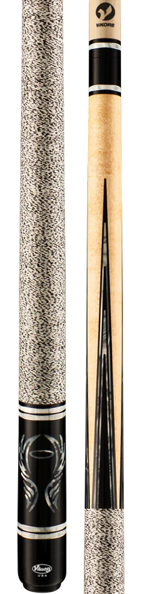 Viking Ovation Series Khaki-Stained Maple with Silver Pearl Angel Inlays Play Cue - OV0500 - Image 3