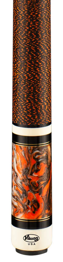 Viking SmartShops Series Cue of the Month - Electric Orange and Crimson Stained Maple with Afterburn Surge Pearl Sleeve - Image 2