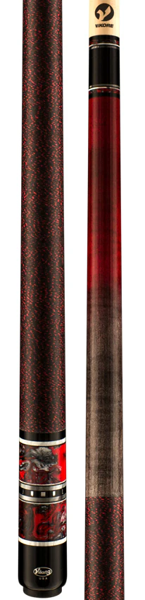 Viking Twilight Series Smoke and Crimson Faded Stained Curly Maple with Crimson Storm Premium Pearl Play Cue - TW0216 - Image 3