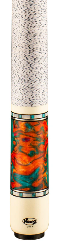 Viking Twilight Series Teal-Stained Birdseye Maple with Aqua Fire Premium Pearl Play Cue - TW0308 - Image 2