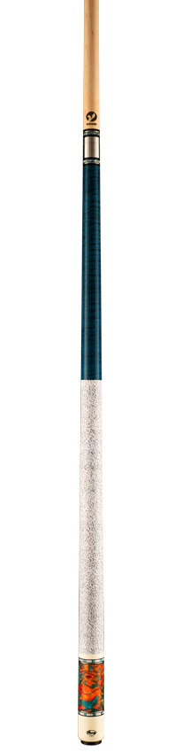 Viking Twilight Series Teal-Stained Birdseye Maple with Aqua Fire Premium Pearl Play Cue - TW0308 - Image 4