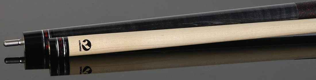 Viking Twilight Series Smoke-Stained Curly Maple with Crimson Storm Premium Pearl Play Cue - Image 4