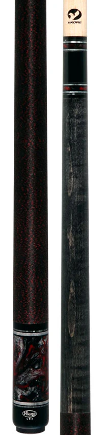 Viking Twilight Series Smoke-Stained Curly Maple with Crimson Storm Premium Pearl Play Cue - Image 5