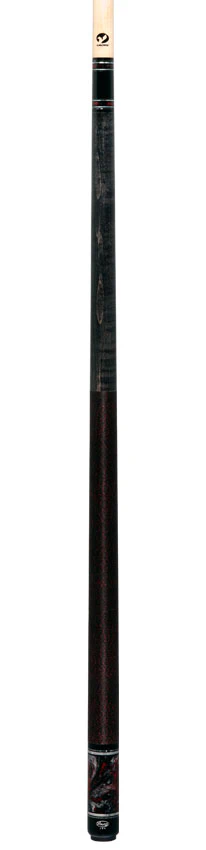 Viking Twilight Series Smoke-Stained Curly Maple with Crimson Storm Premium Pearl Play Cue - Image 6