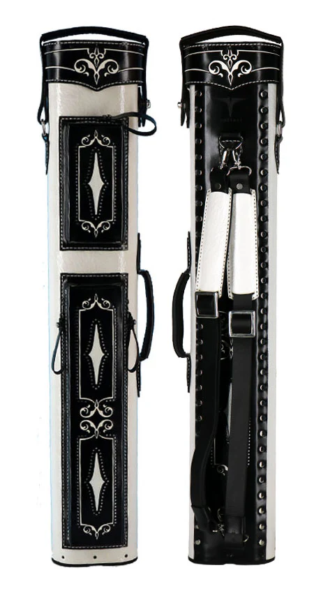 Volturi Custom Brogue Black/White 3x6 Hard Pool Cue Case - VCBS3X6WHBLK - Image 2