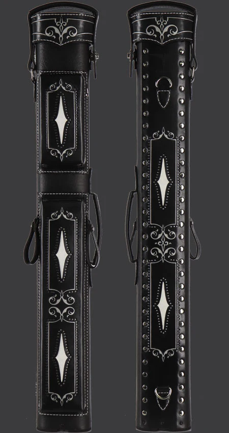 Volturi Custom Brogue Black 4x8 Hard Pool Cue Case - VCBS4X8BLKBLK - Image 3