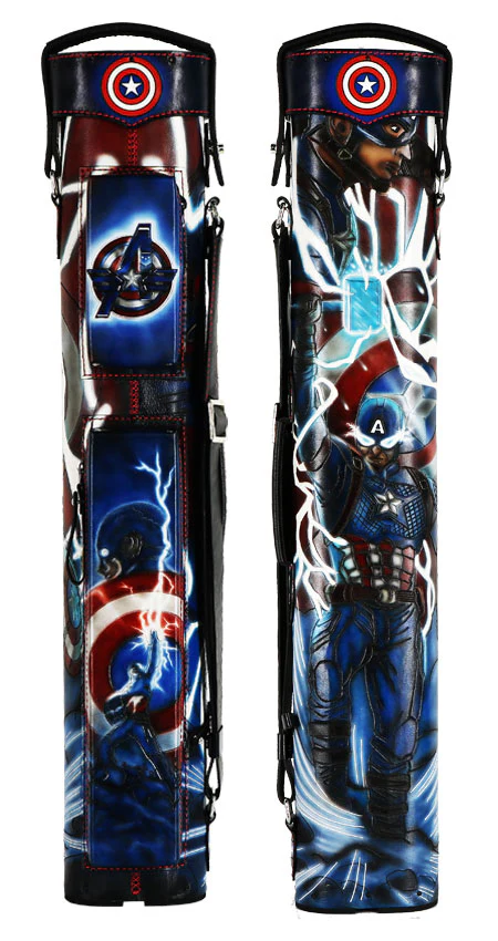 Volturi Custom Captain America 4x8 Hard Pool Cue Case - VCCAPTAIN4x8 - Image 3