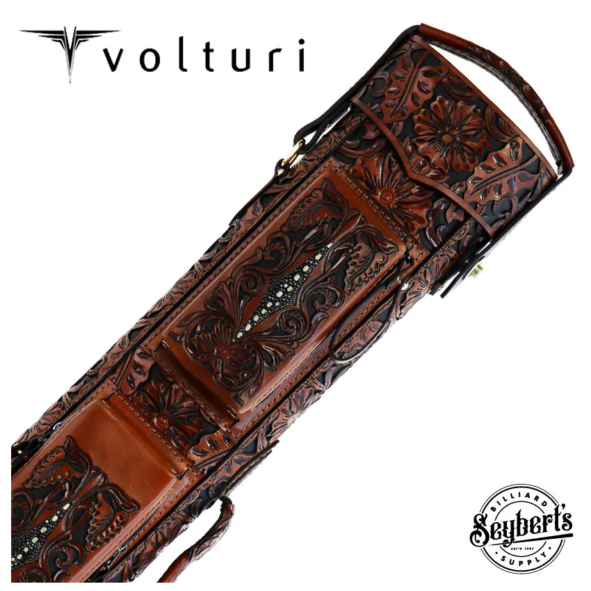Volturi Custom Hanging Gardens Tan 4x8 Hard Pool Cue Case - VCHG4X8TAN