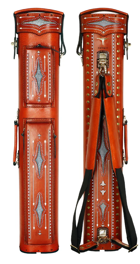 Volturi Classic Style Brick Orange 2x4 Hard Pool Cue Case - VCCS2X4OR - Image 2