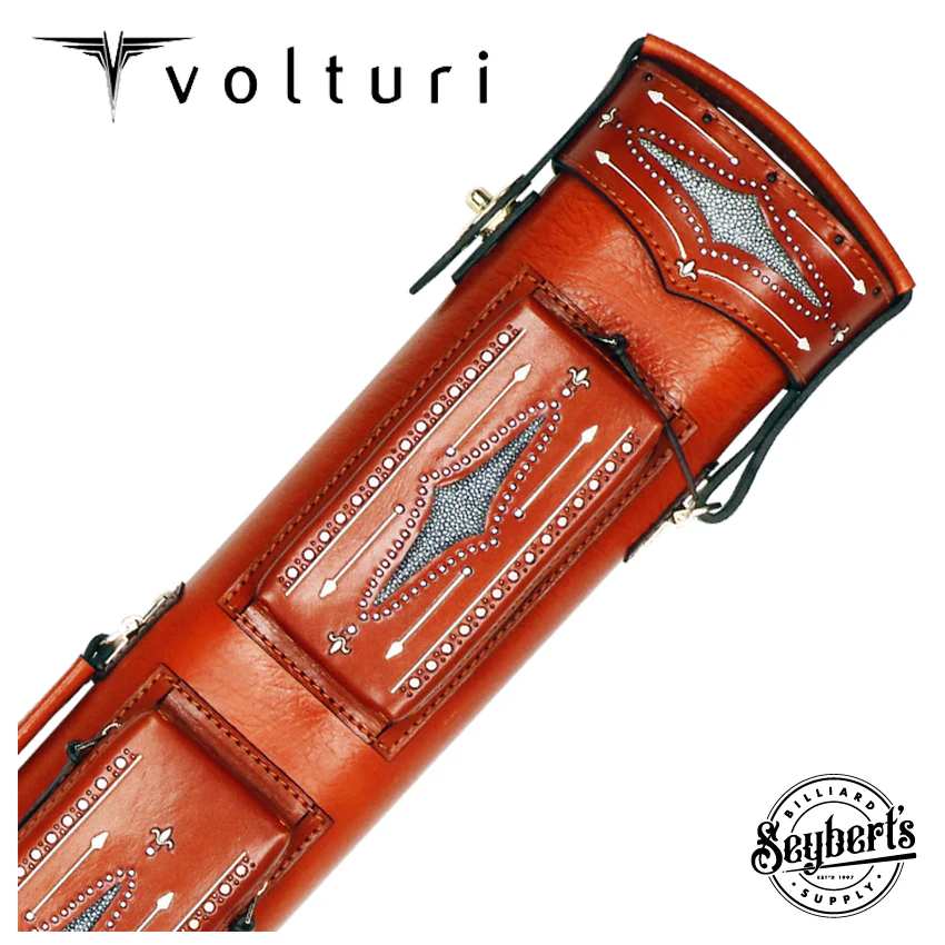 Volturi Classic Style Brick Orange 3x6 Hard Pool Cue Case - VCCS3X6OR